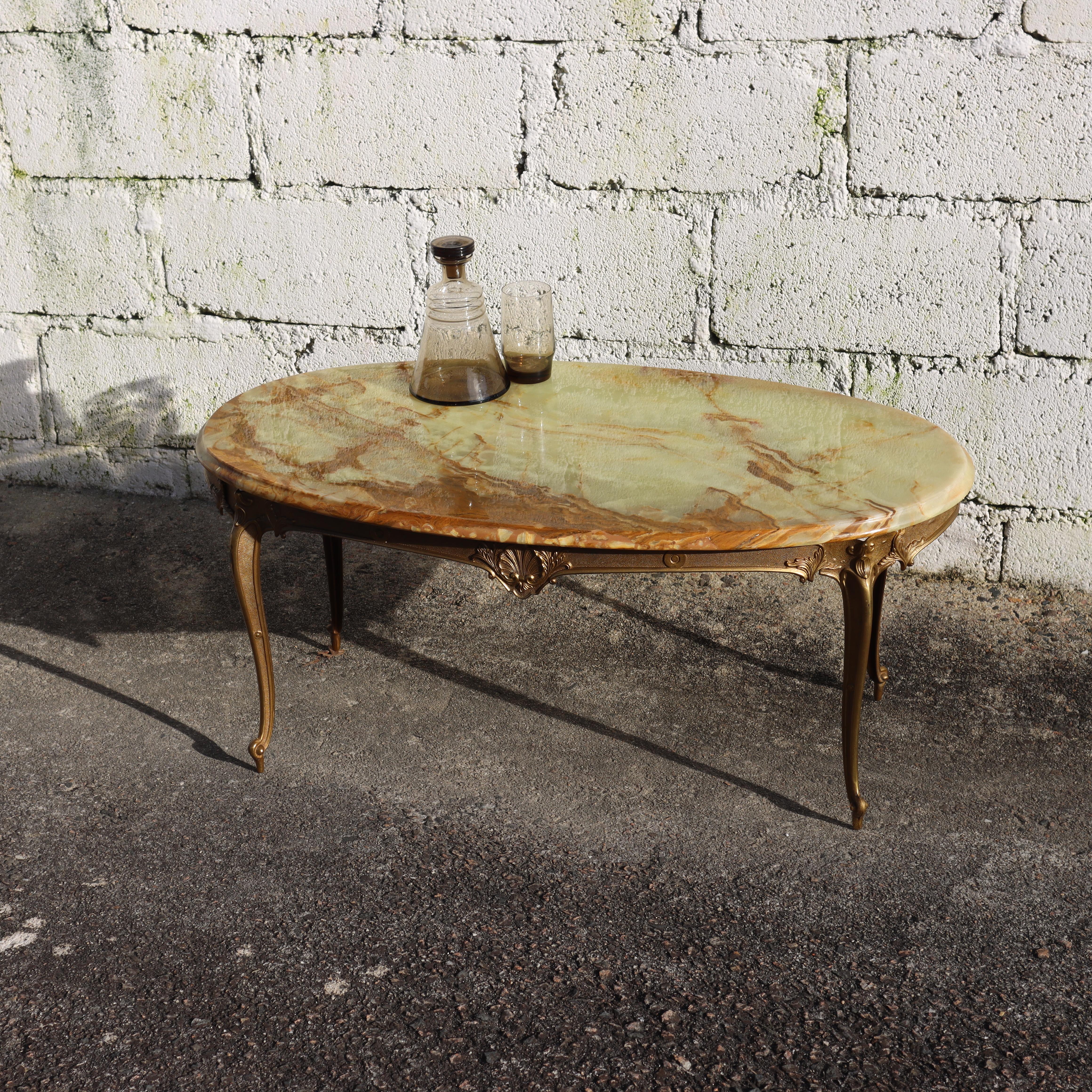 vintage green marble coffee table