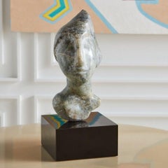 Vintage Green Onyx Marble Bust Sculpture, 20th Century