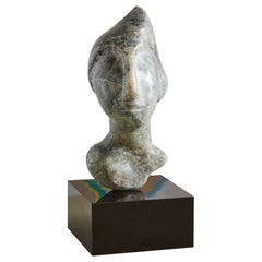 Vintage Green Onyx Marble Bust Sculpture, 20th Century