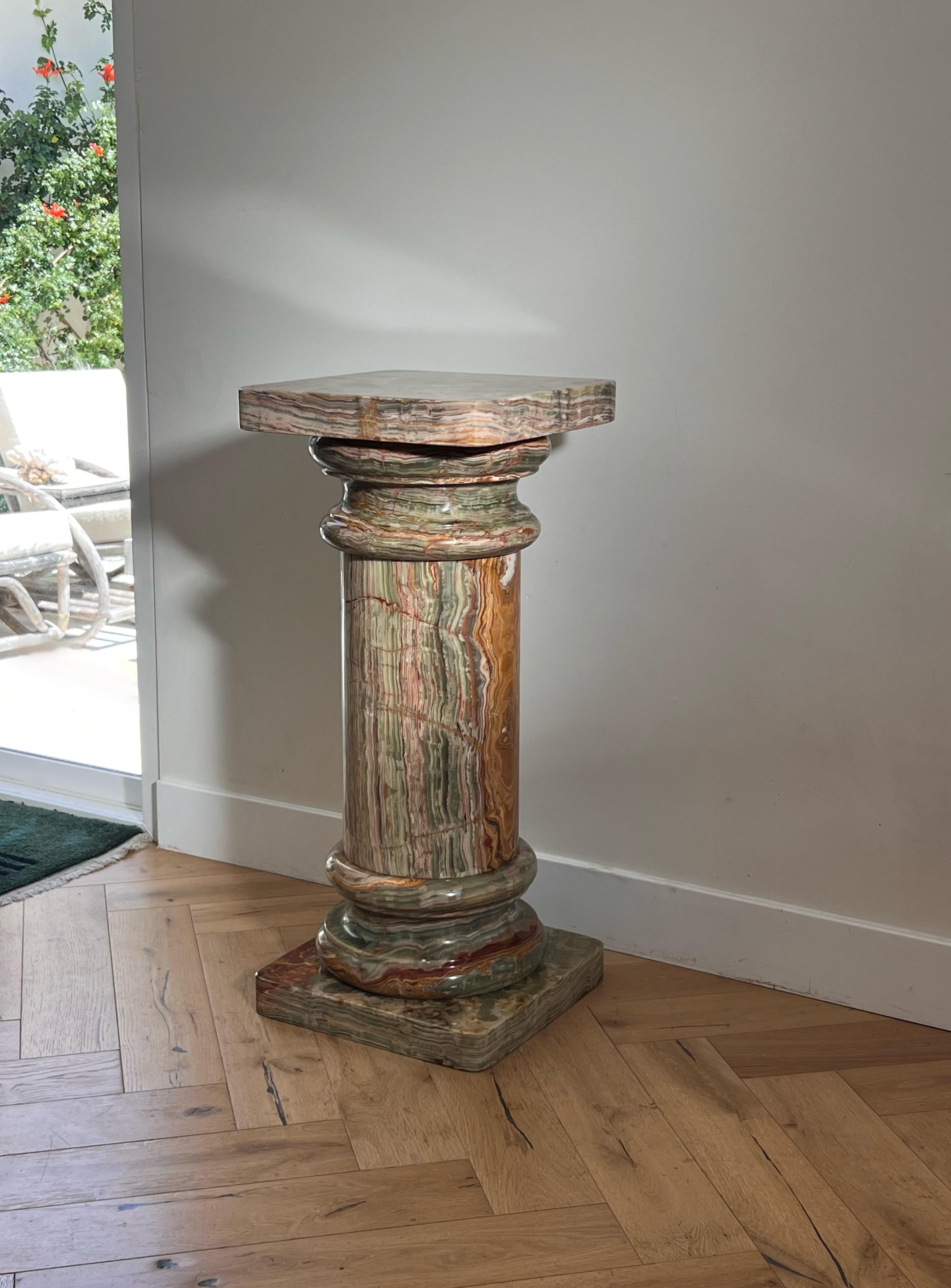 Vintage Green Onyx Pedestal Column, 20th Century 7