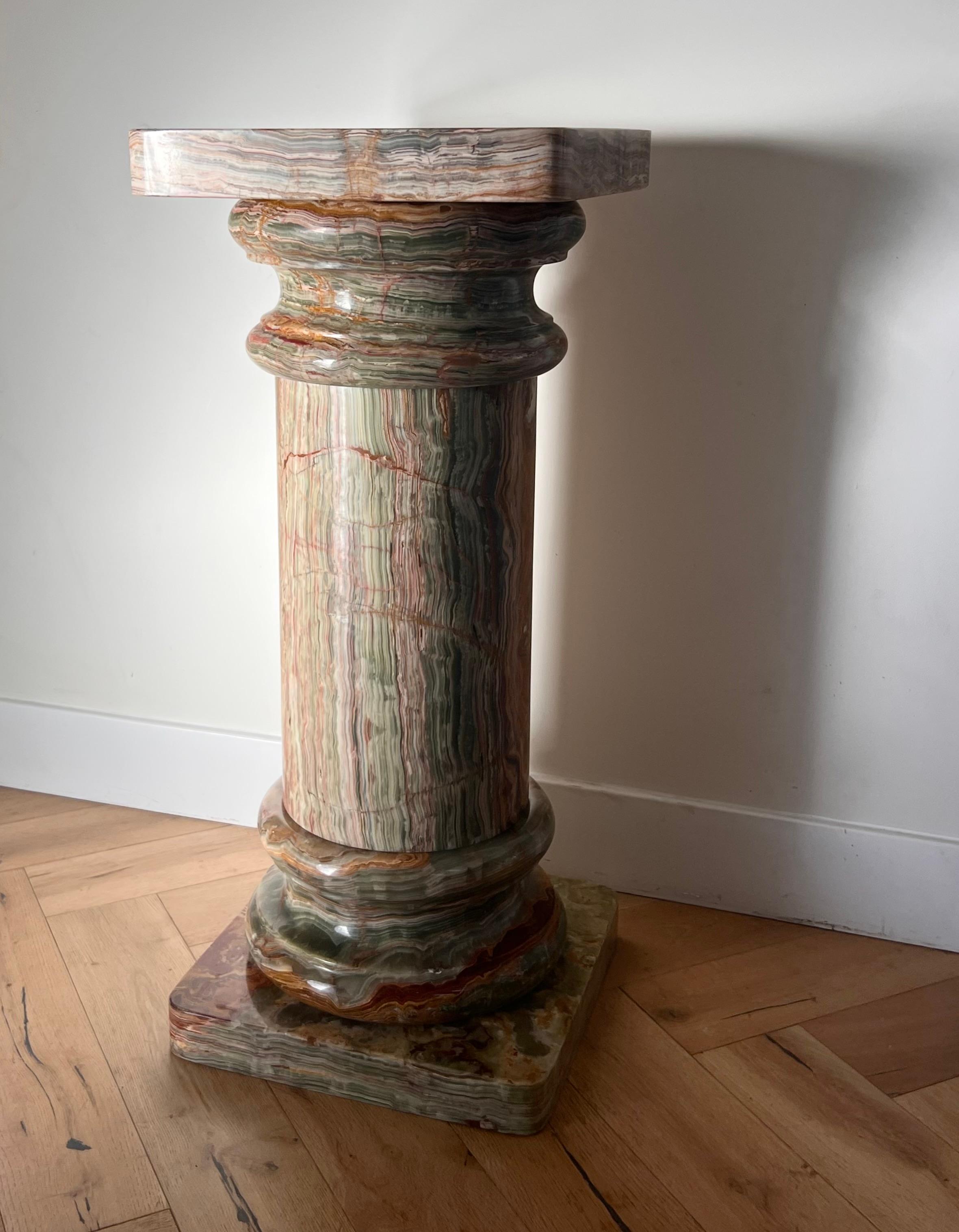Vintage Green Onyx Pedestal Column, 20th Century 14