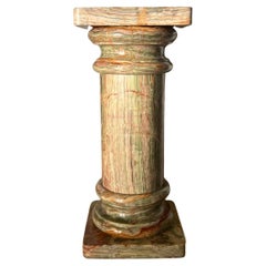 Vintage Green Onyx Pedestal Column, 20th Century