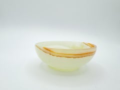Vintage Green Onyx Stone Decorative Catchall Bowl