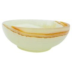 Vintage Green Onyx Stone Decorative Catchall Bowl