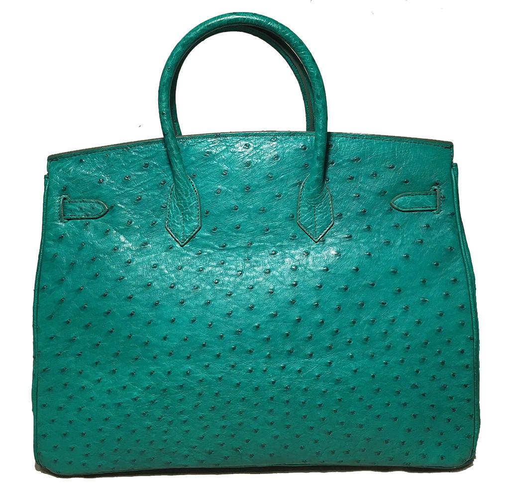 green ostrich bag