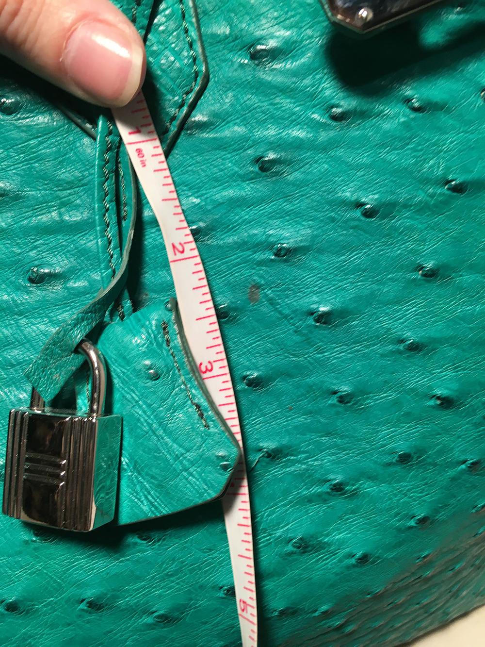 Vintage Green Ostrich Leather Tote Bag 2