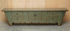 ViNTAGE GREEN PAINTED & LACQUERED ORIENTAL LOW SIDEBOARD WINDOW SEAT MEDIA STAND