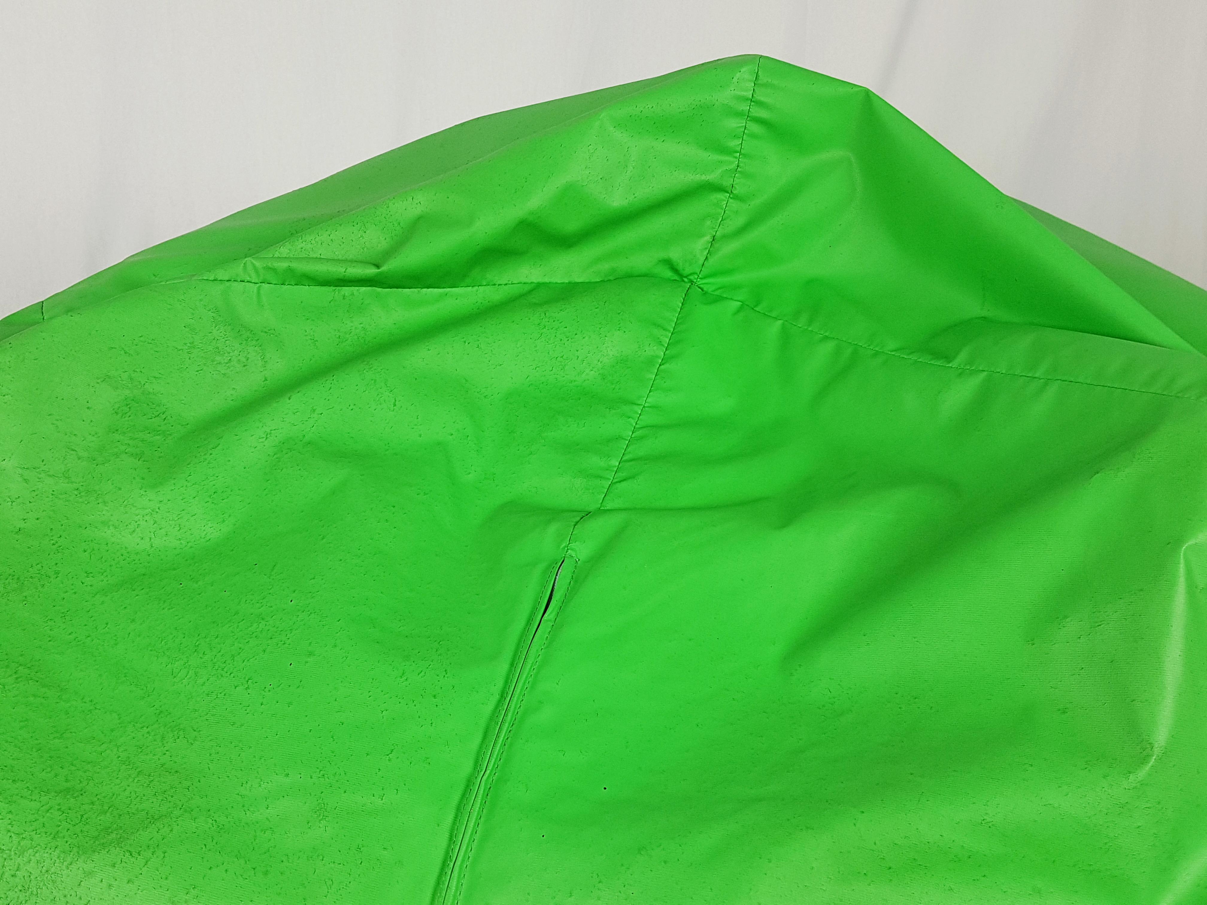Vintage Green Plastic 1968 Armchair Sacco by Gatti, Paolini Teodoro for Zanotta 2