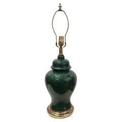 Vintage Green Porcelain Lamp