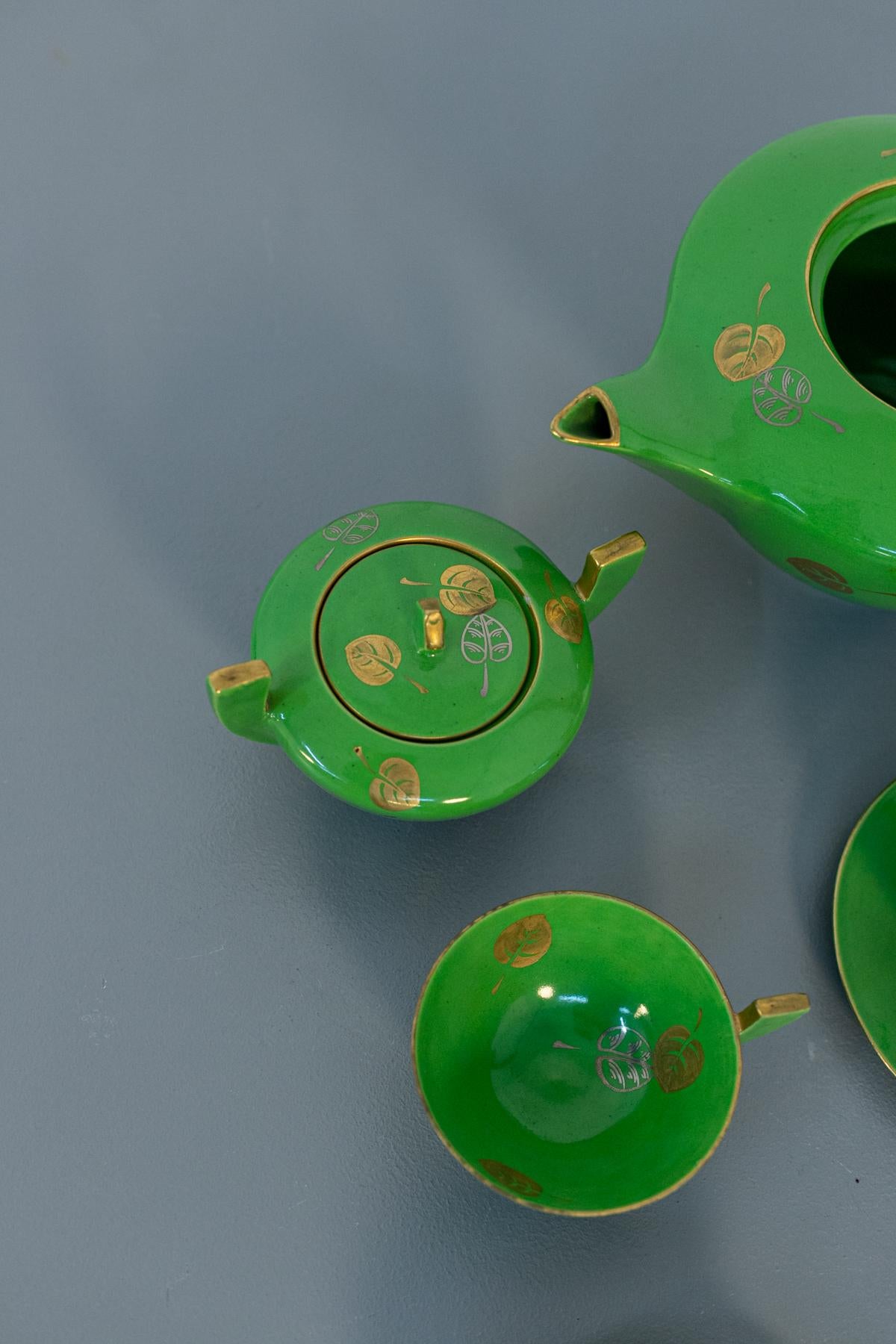 Vintage Green Porcelain Tea Set 7