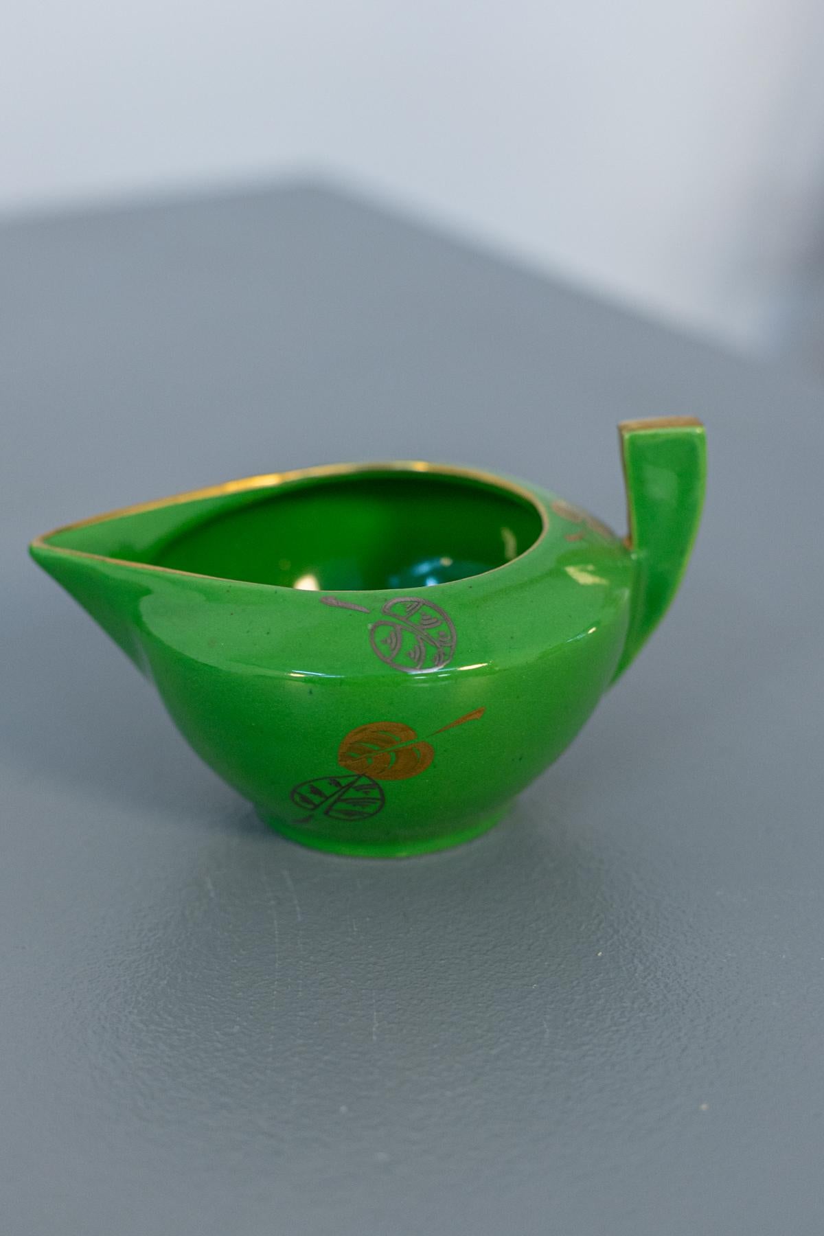 Early 20th Century Vintage Green Porcelain Tea Set