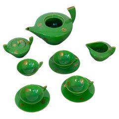 Vintage Green Porcelain Tea Set