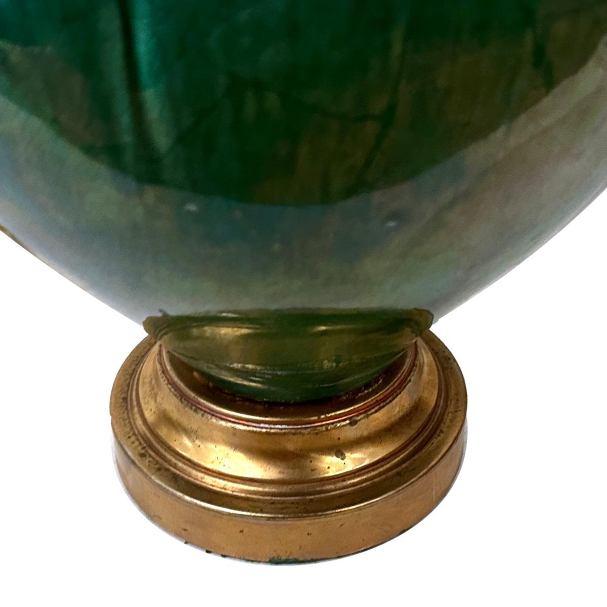 Mid-20th Century Vintage Green Porcelian Lamp For Sale
