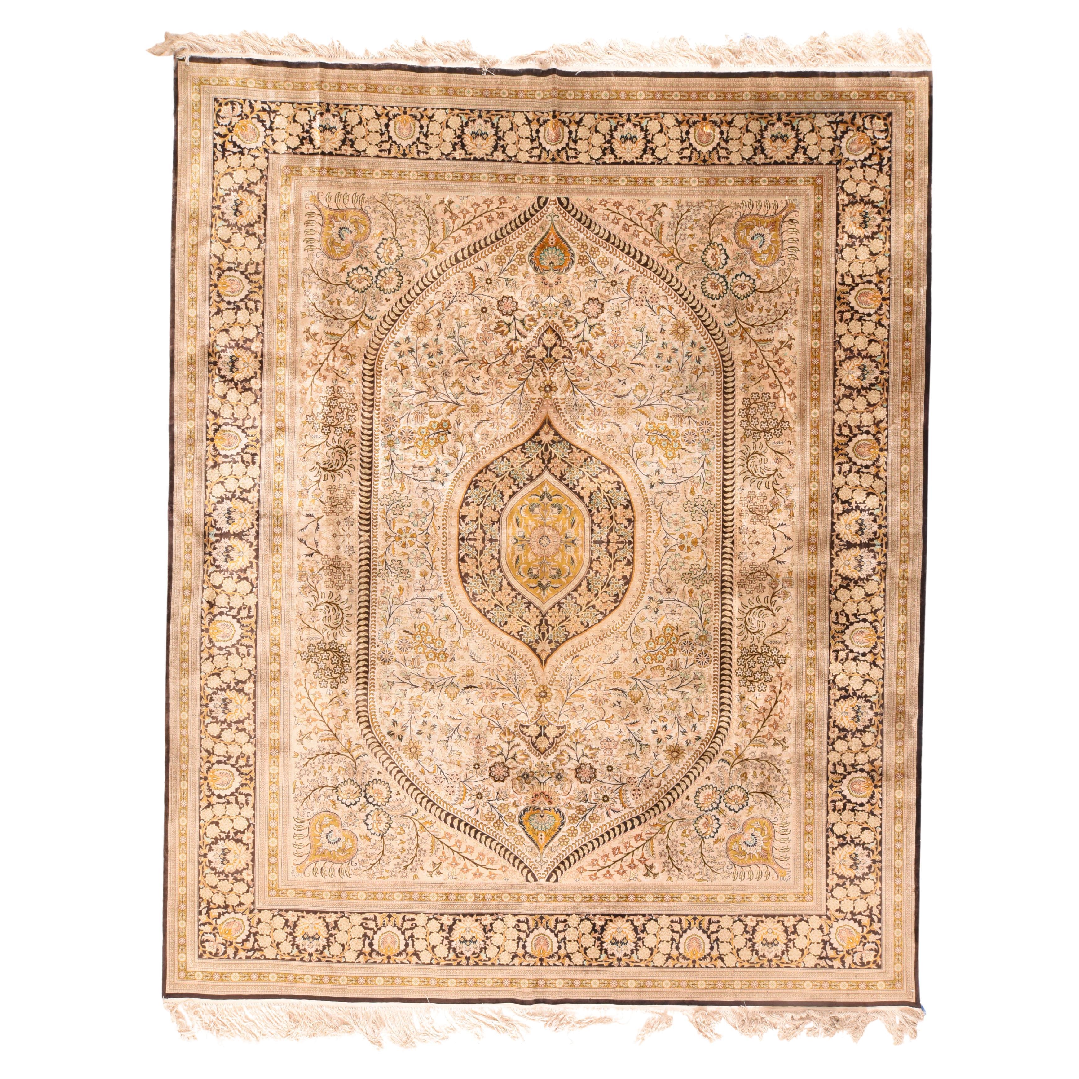 Fine Persian Silk Qum Design Rug 8'1'' x 10'0'' For Sale