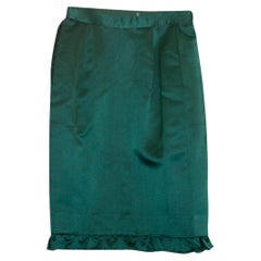 Vintage Green Satin Skirt by Angela Milano
