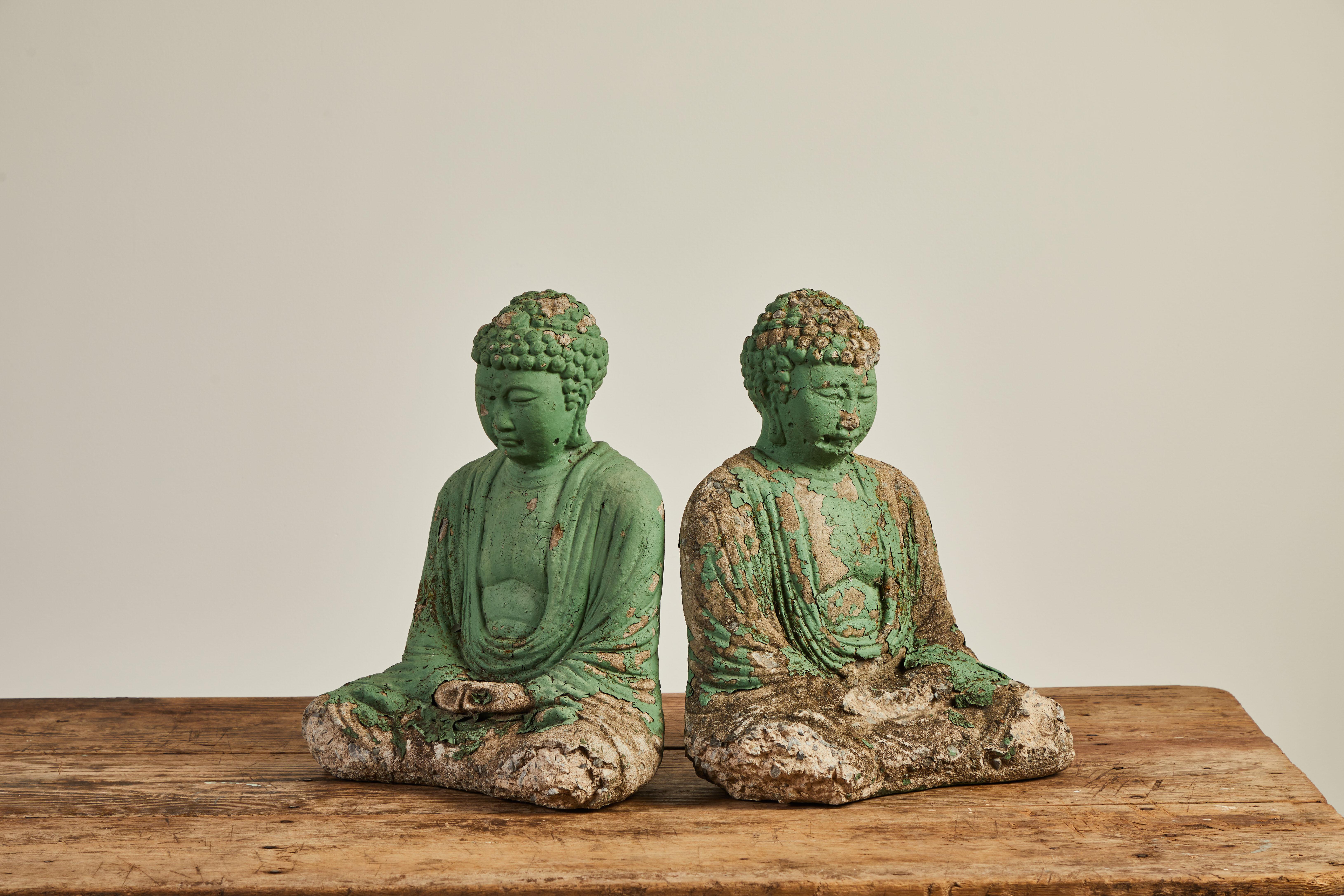 Vintage Green Seated Buddha Sculpture 8