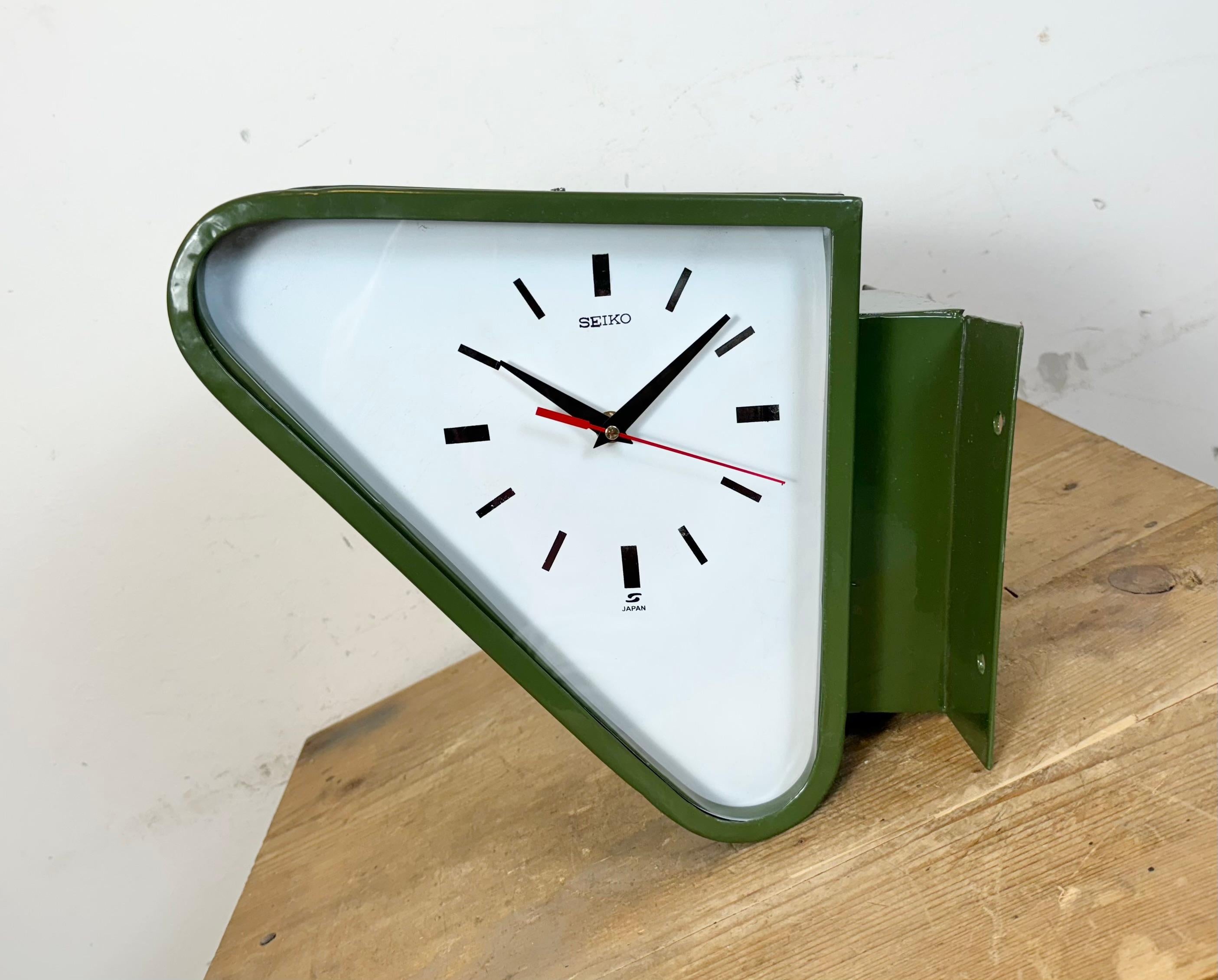 Horloge murale Seiko Maritime verte à double face, 1970 4