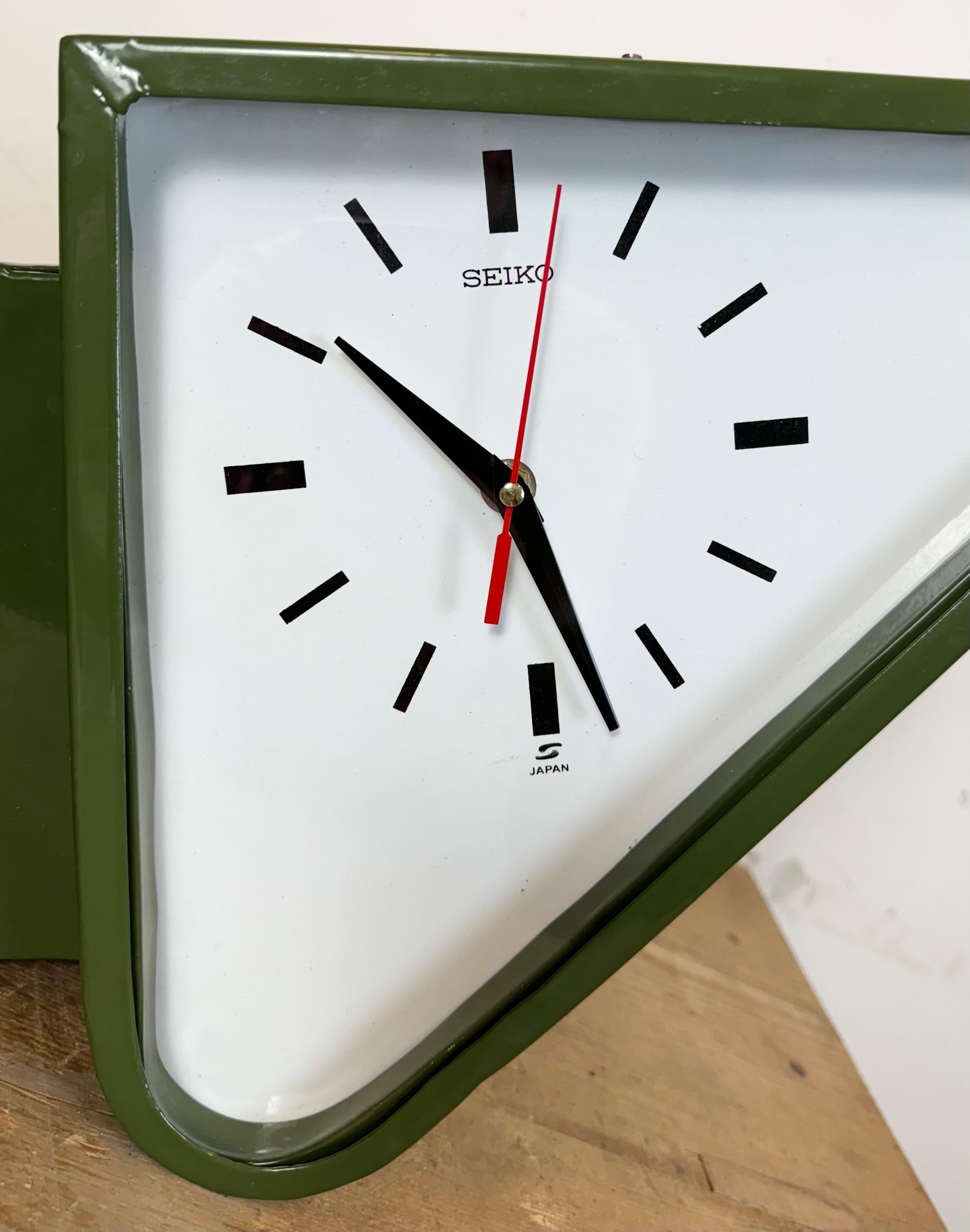 Horloge murale Seiko Maritime verte à double face, 1970 6