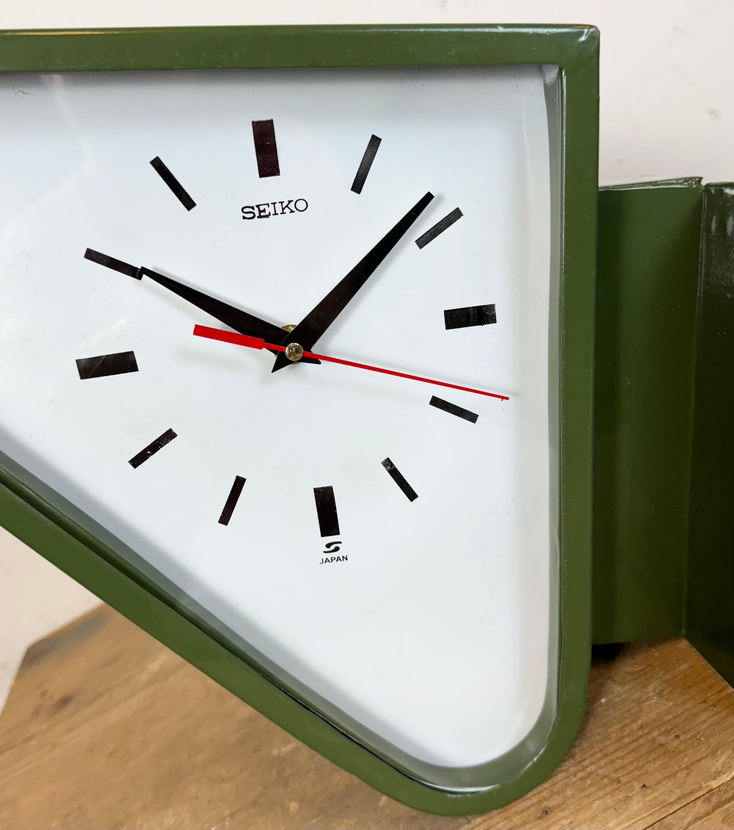 Horloge murale Seiko Maritime verte à double face, 1970 8