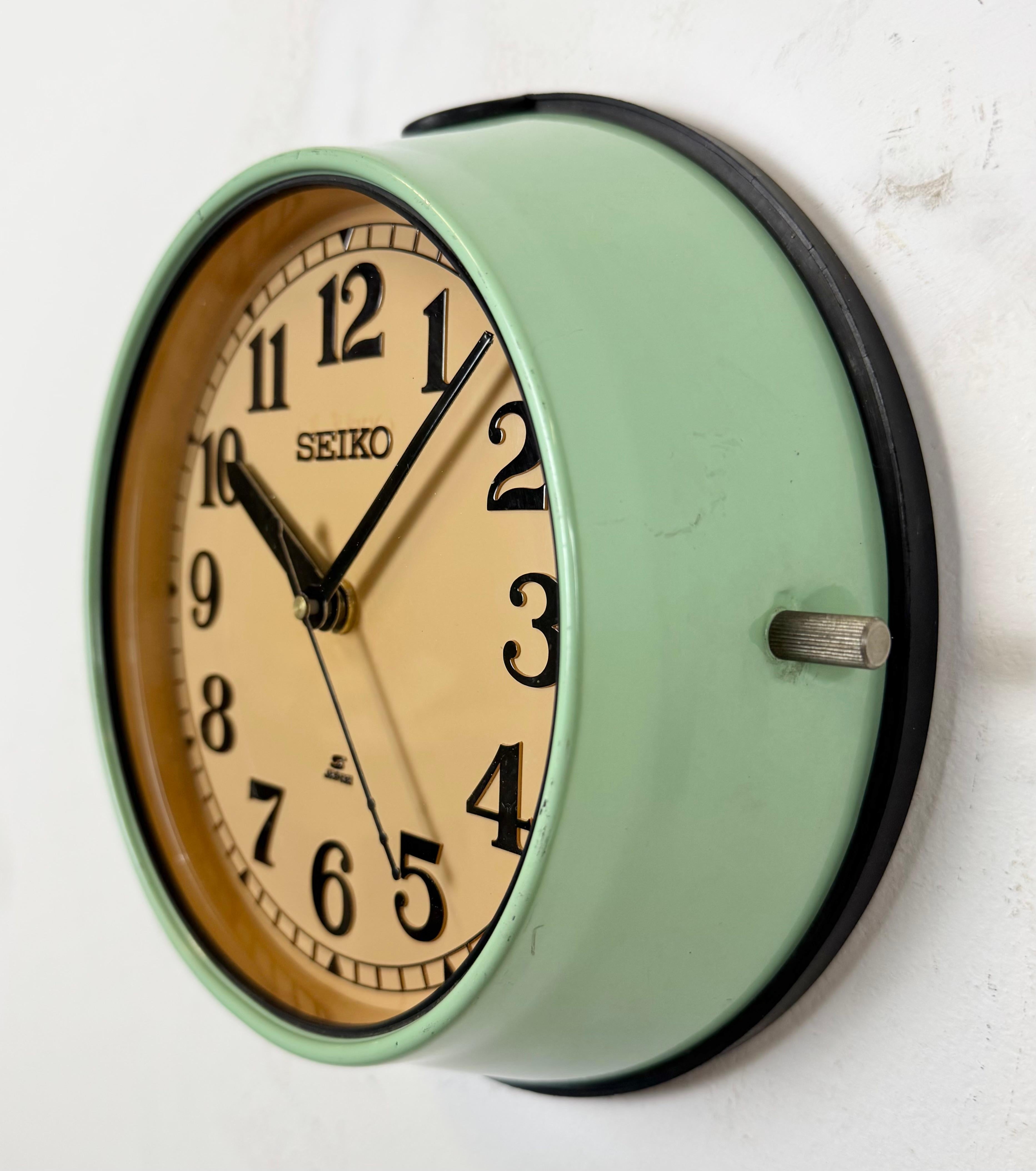 Reloj de pared de barcos Seiko verde vintage, años 70 Japonés en venta