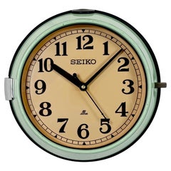 Vintage Green Seiko Ships Wall Clock, 1970s