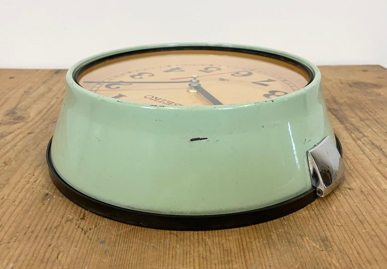 Vintage Green Seiko Navy Wall Clock, 1970s For Sale 4