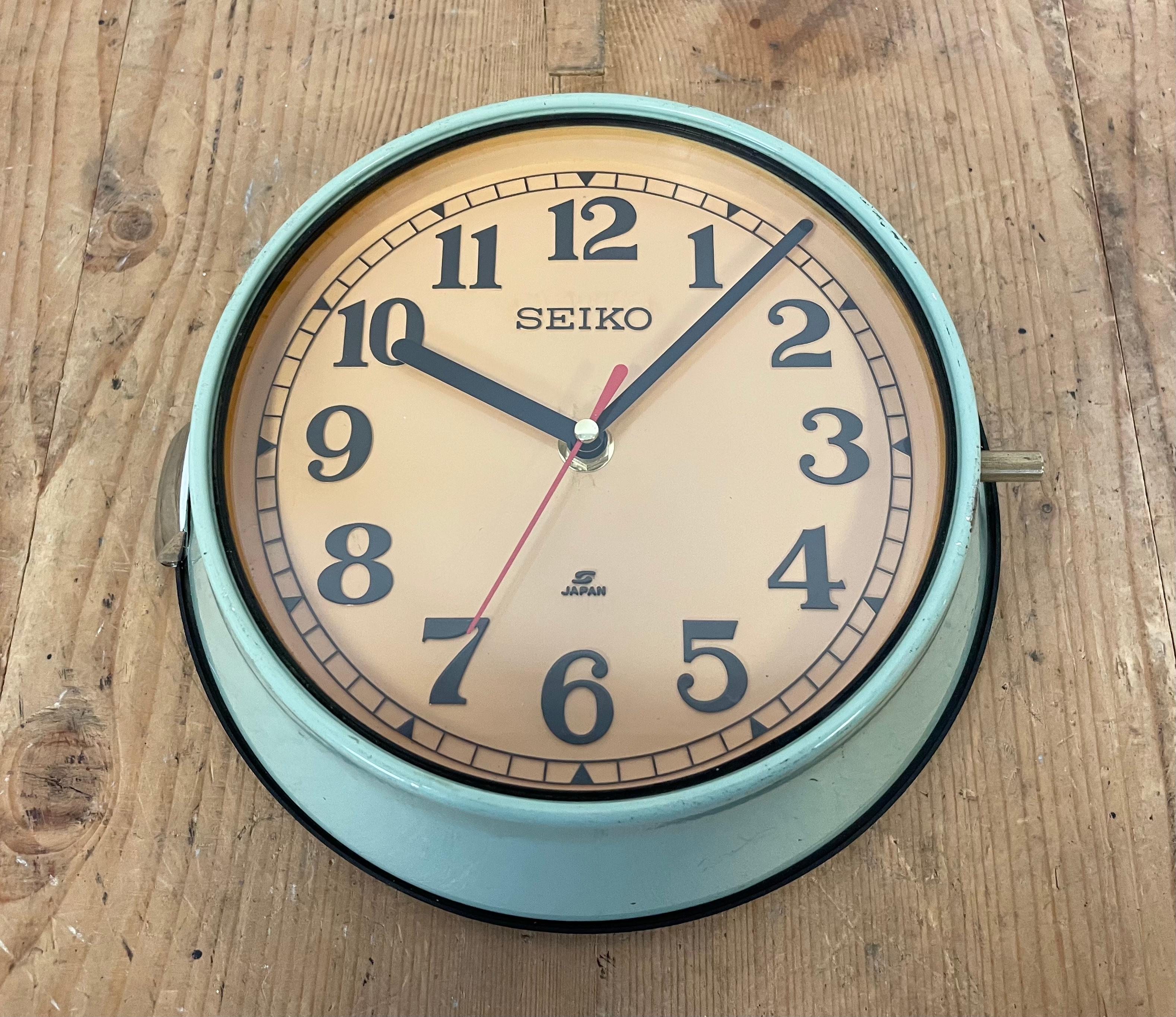 Vintage Green Seiko Navy Wall Clock, 1970s 6