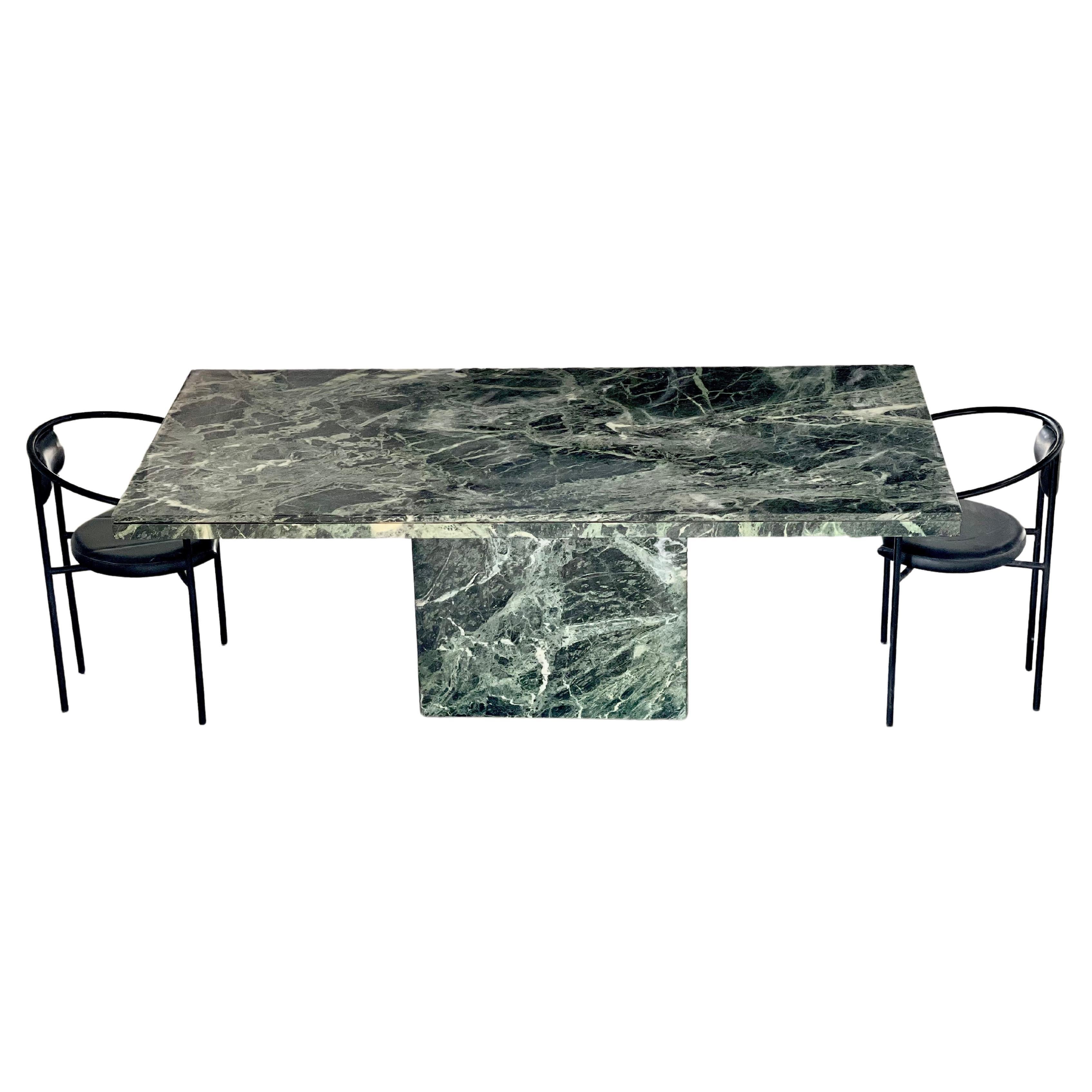 Vintage Green Serpentine Marble Dining Table