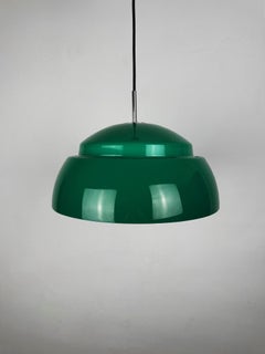 Vintage Green Space Age Pendant Lamp by Metalarte, 70's Mid-Century Modern Light