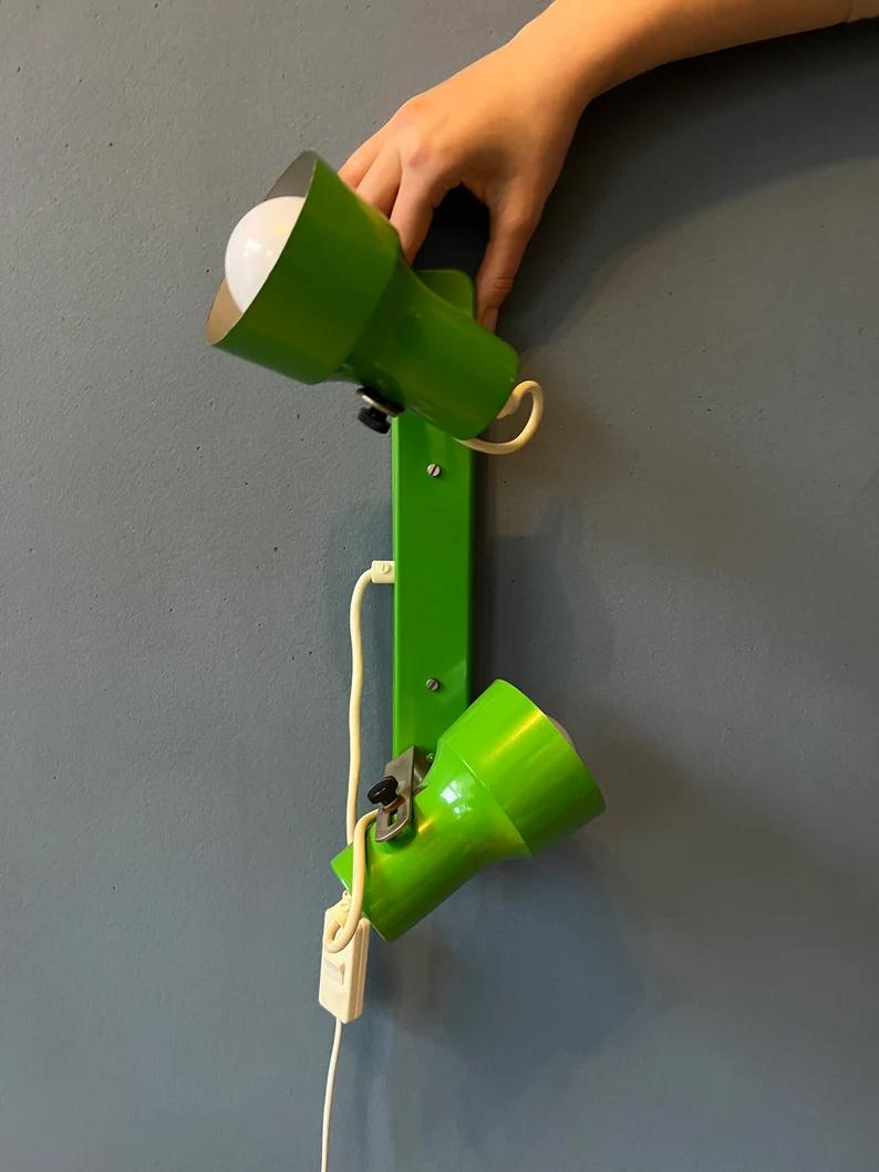 20th Century Vintage Green Space Age Wall Light, 1970s For Sale