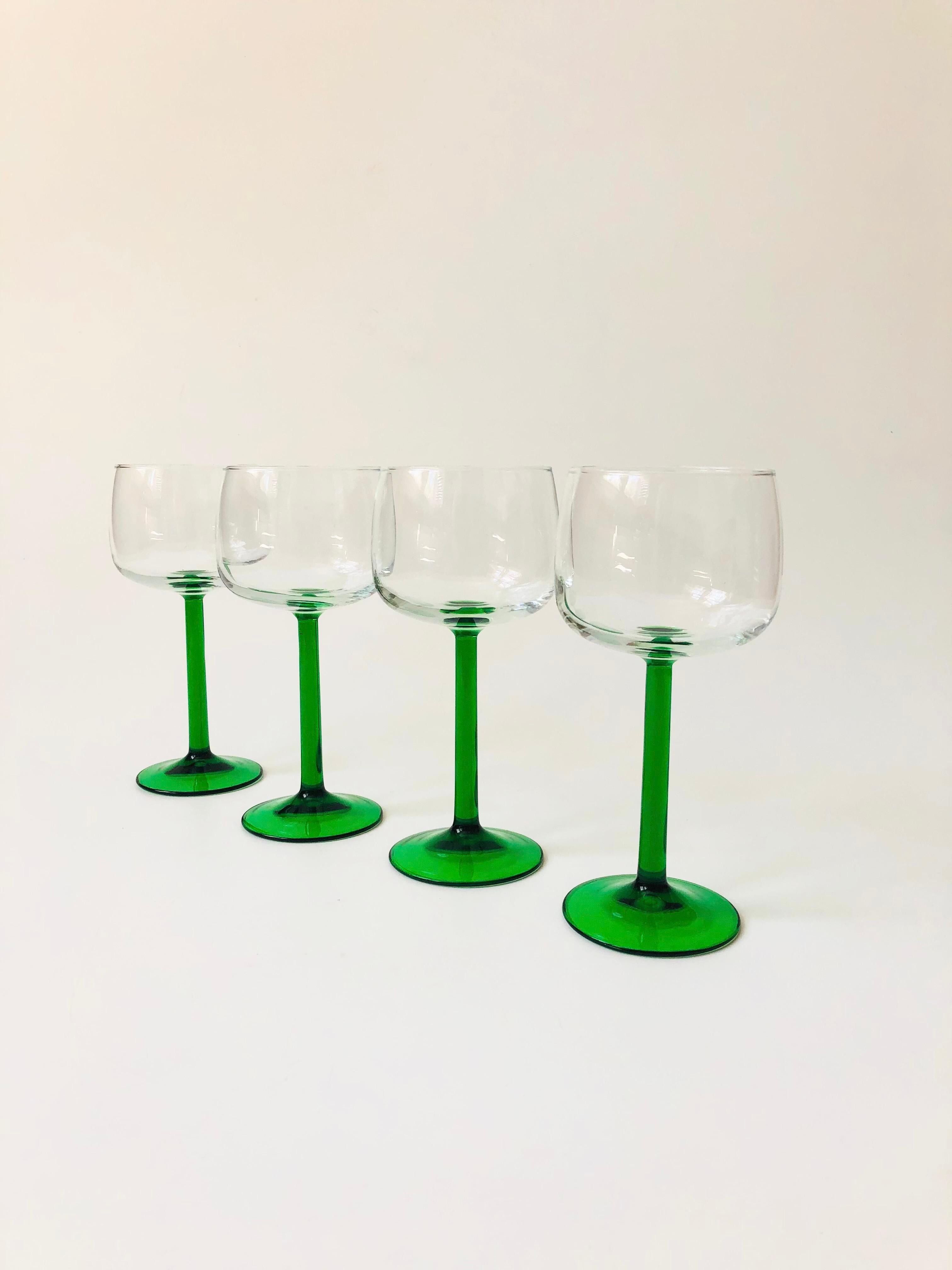 wine glass green stem