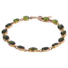 Vintage Green Stone and 9 Carat Gold Bracelet