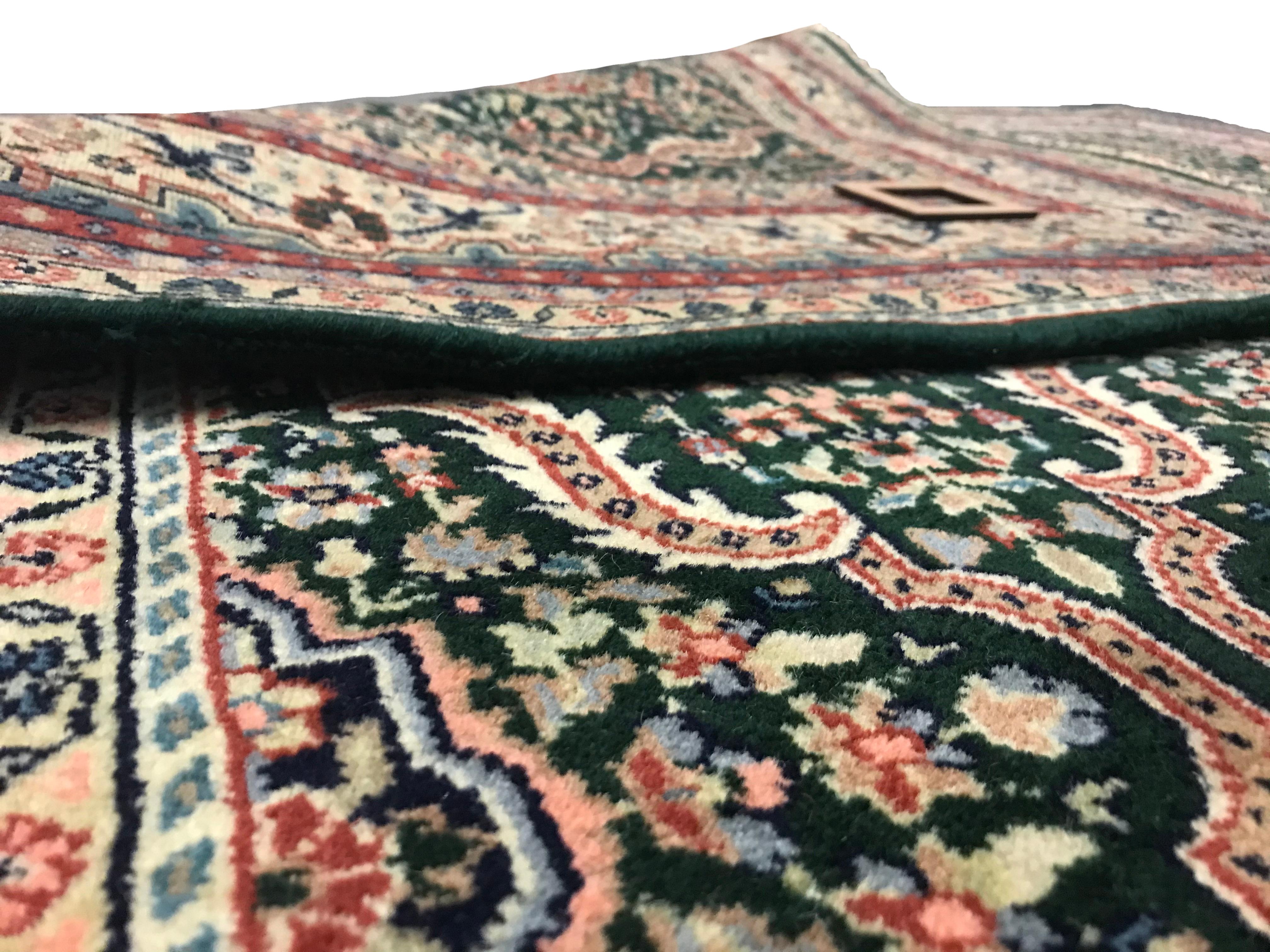 Wool Vintage Green Tabriz For Sale
