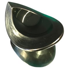 Used Green Teardrop Glass Ash Tray