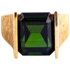 Vintage Green Tourmaline and 9 Carat Gold Ring