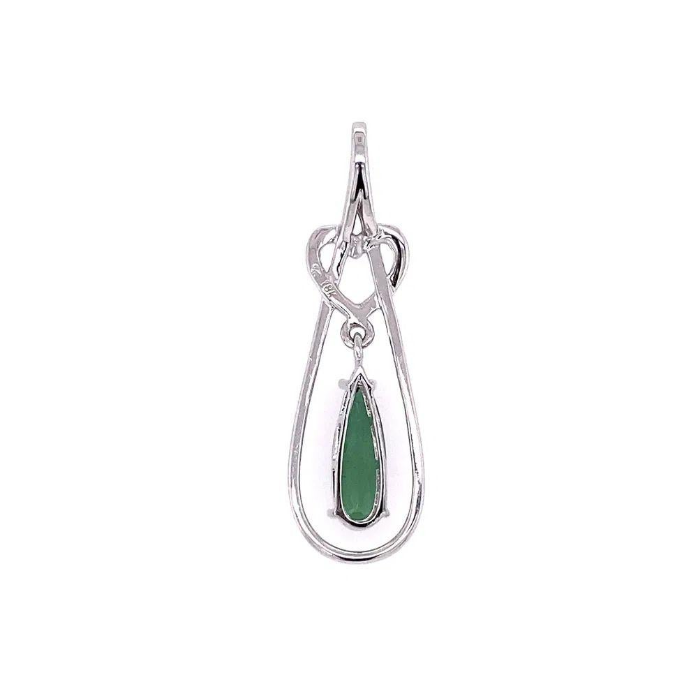 Mixed Cut Vintage Green Tourmaline and Diamond Gold Pendant Necklace For Sale