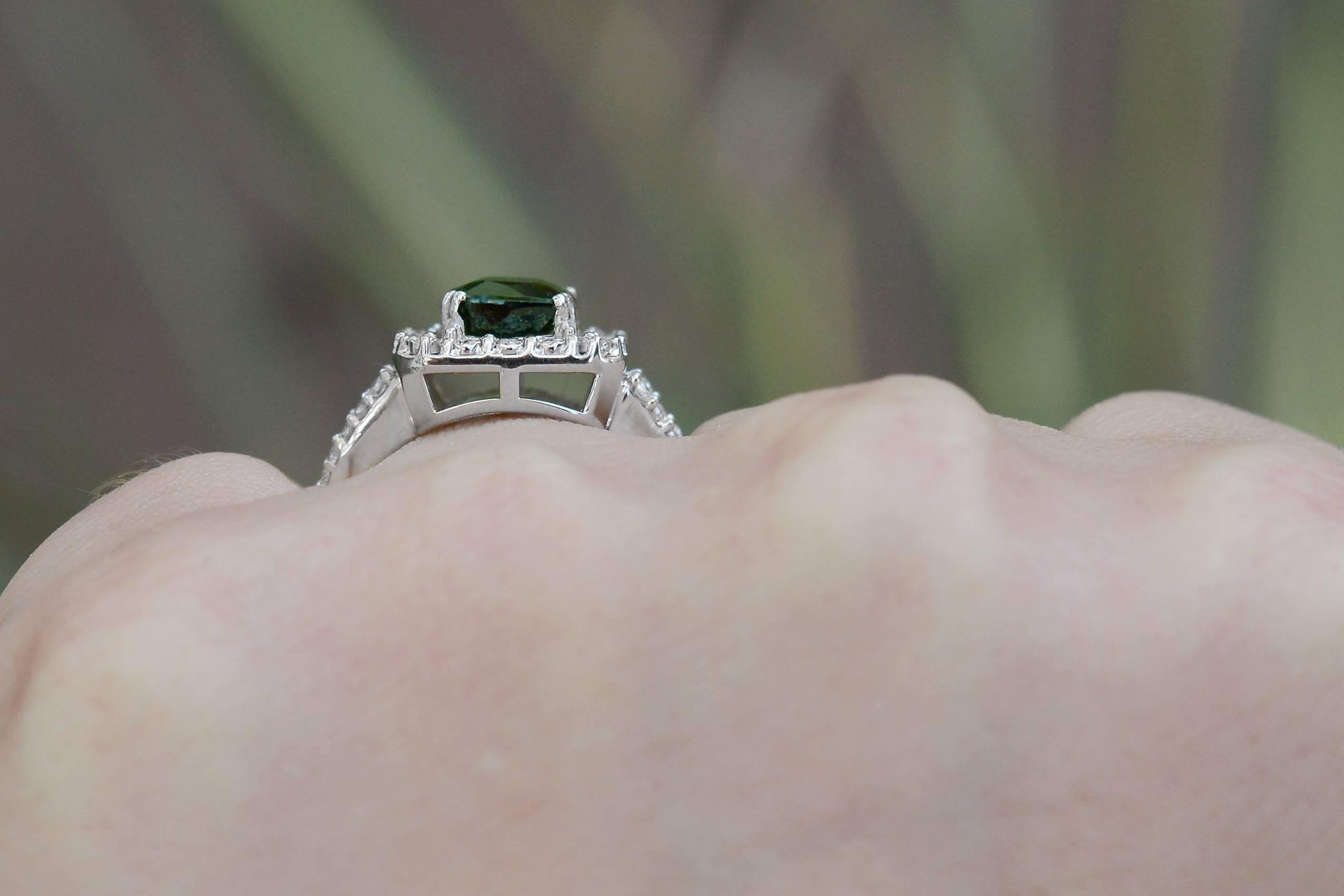 vintage green tourmaline engagement rings