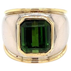Anello vintage in tormalina verde