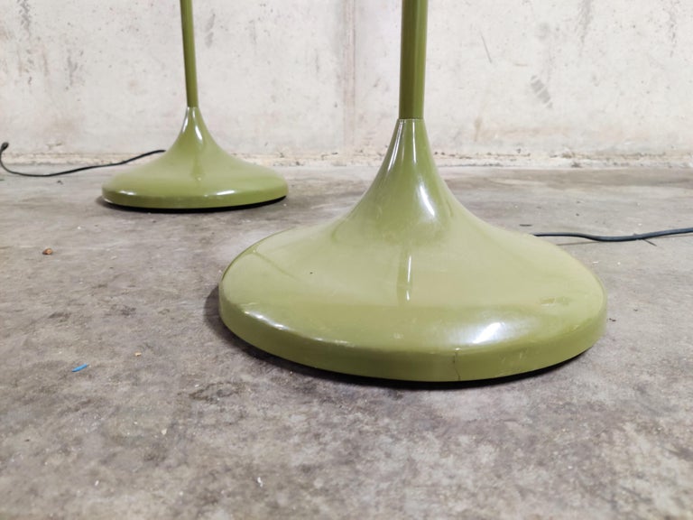 Vintage Green Tulip Base Floor Lamps, 1980s at 1stdibs