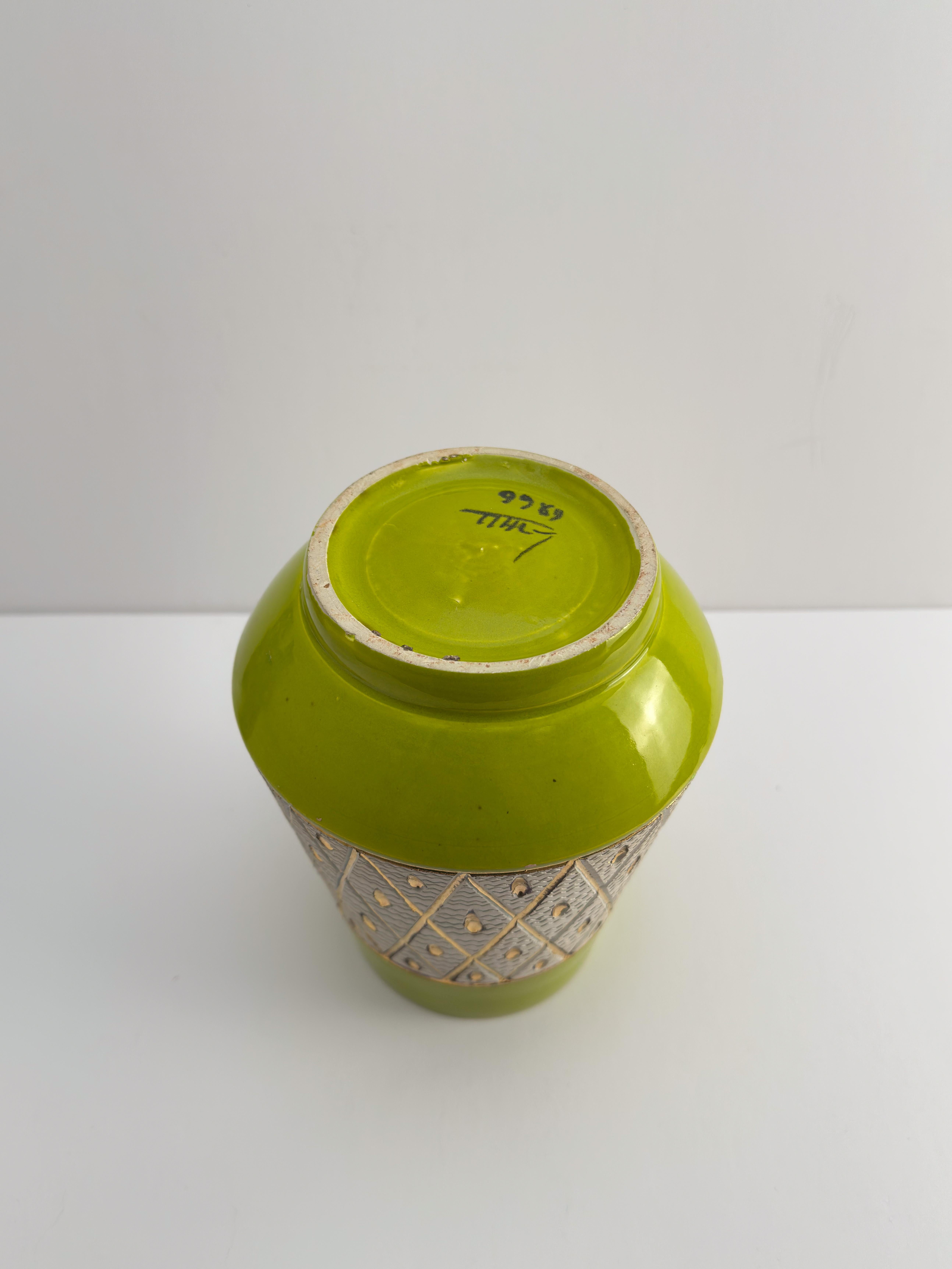 Vaso in ceramica italiana verde lime di metà secolo di Fratelli Fanciullacci, 1950s In condizioni buone in vendita a Glasgow, GB