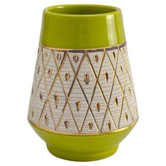 Mid-Century Lime Green Italian Ceramic Vase by Fratelli Fanciullacci, 1950s