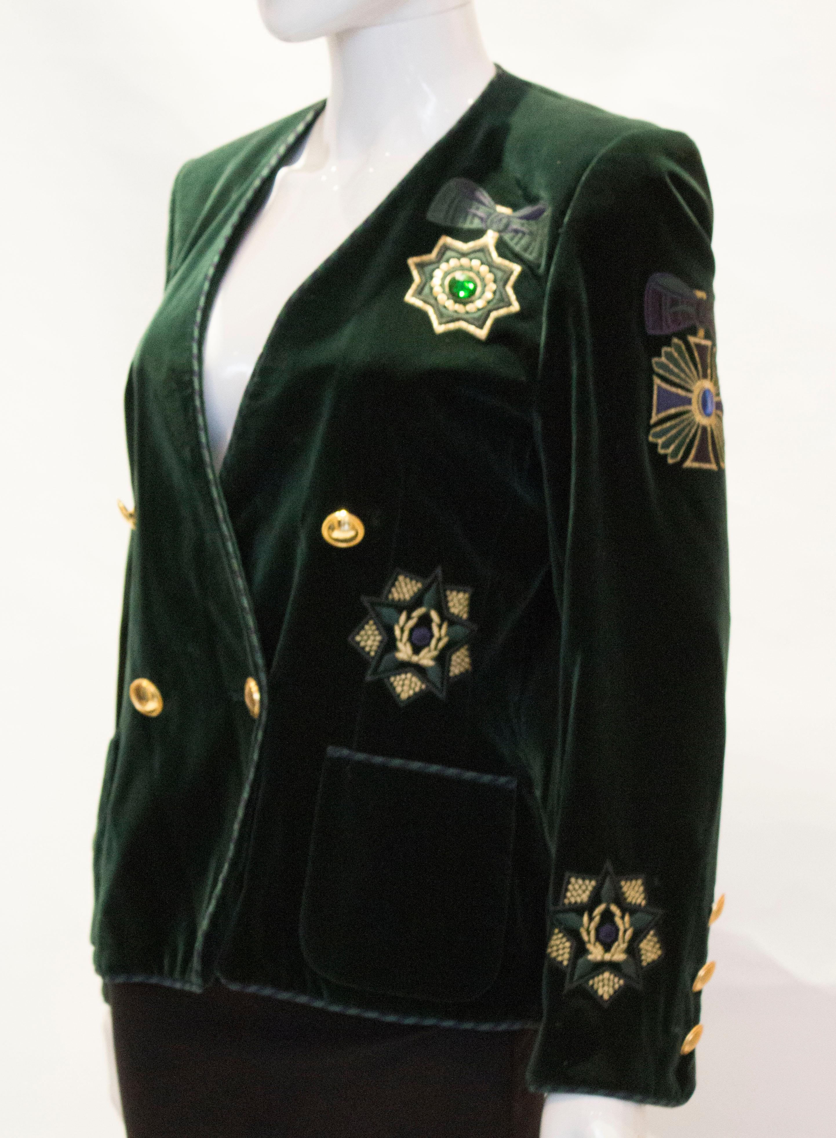 Vintage Green Velvet Escada Jacket In Good Condition In London, GB