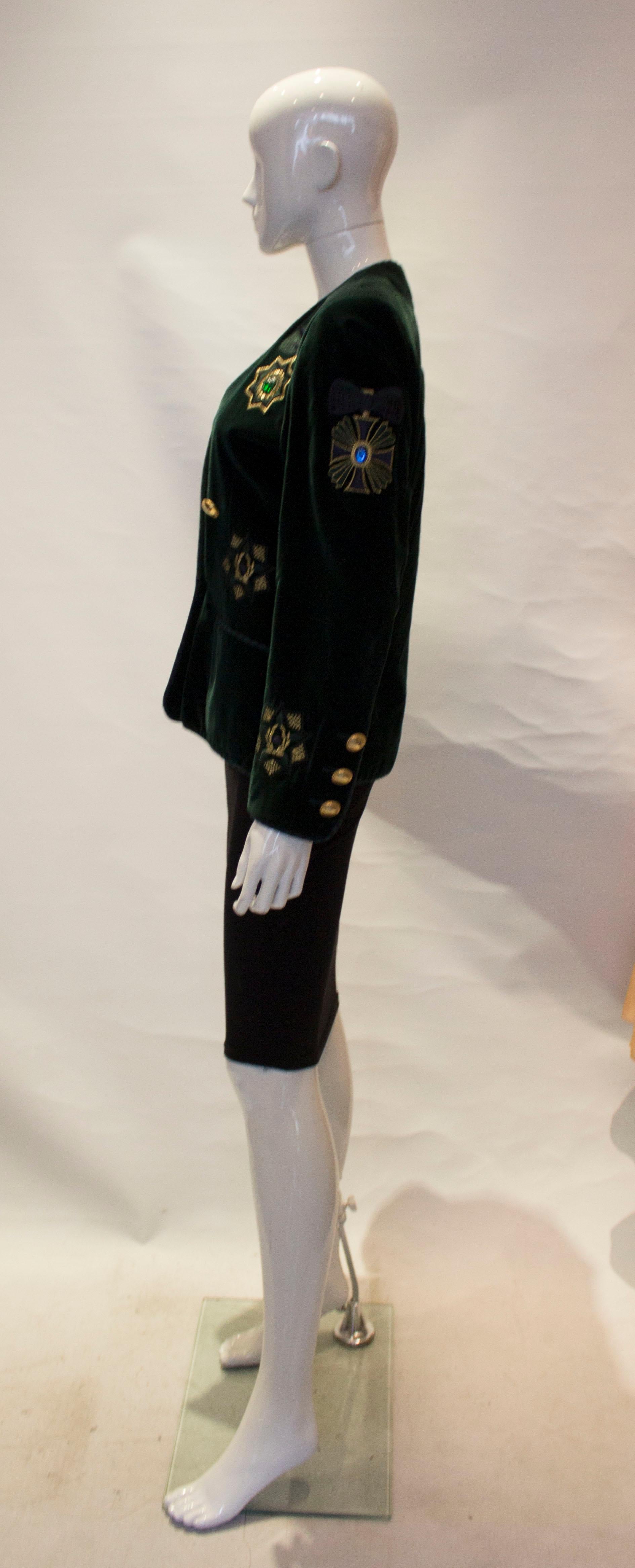 Women's Vintage Green Velvet Escada Jacket
