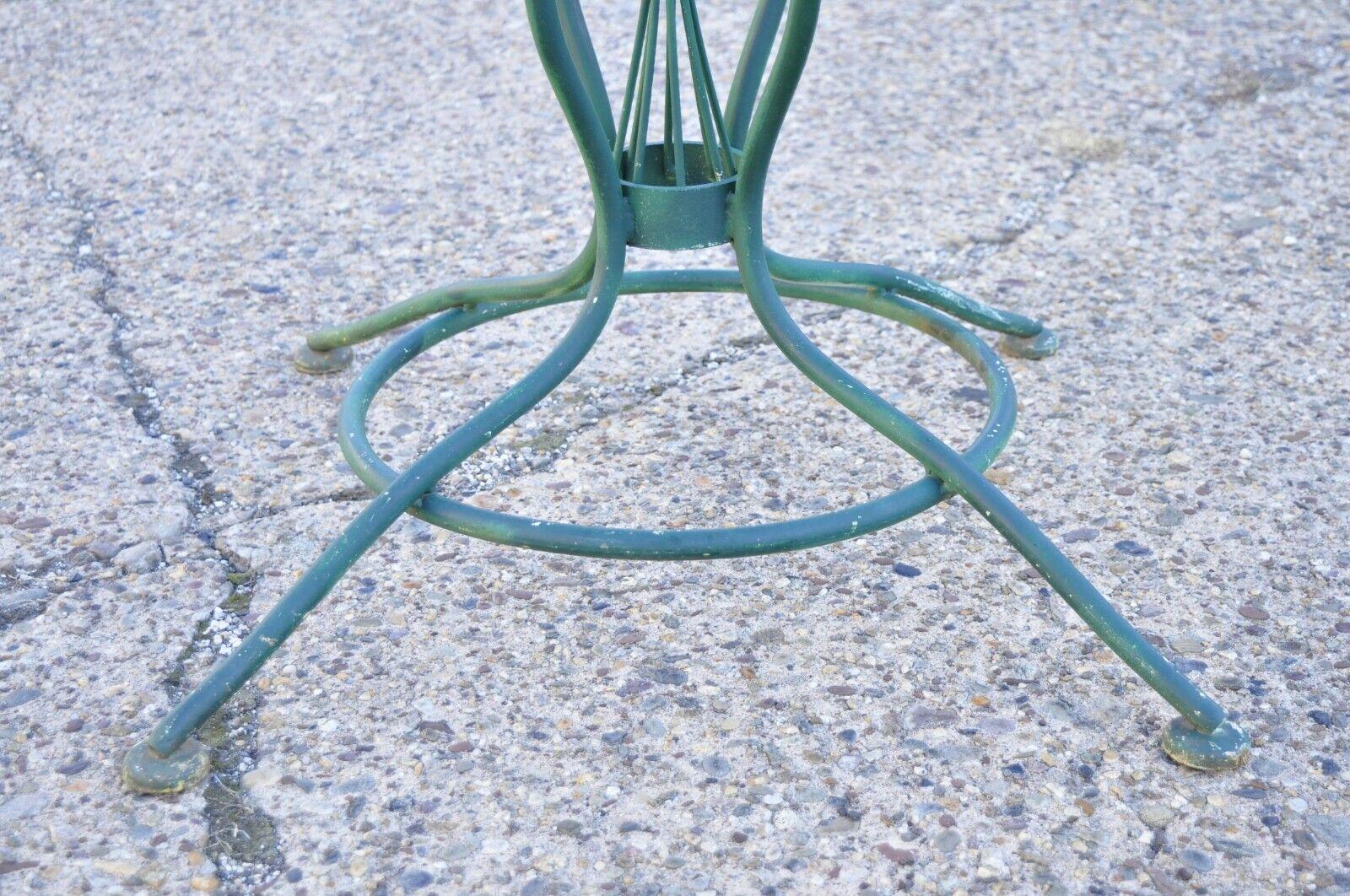 Vintage Green Wrought Iron Meadowcraft Dogwood Style Garden Dining Set 5 pc Set 1