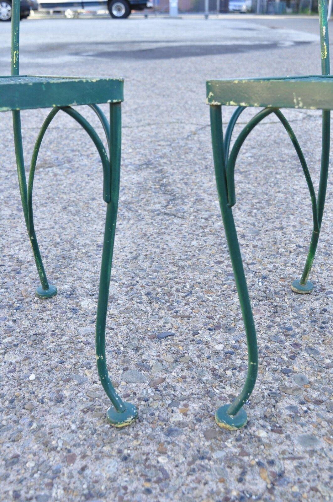 Vintage Green Wrought Iron Meadowcraft Dogwood Style Garden Dining Set 5 pc Set 3