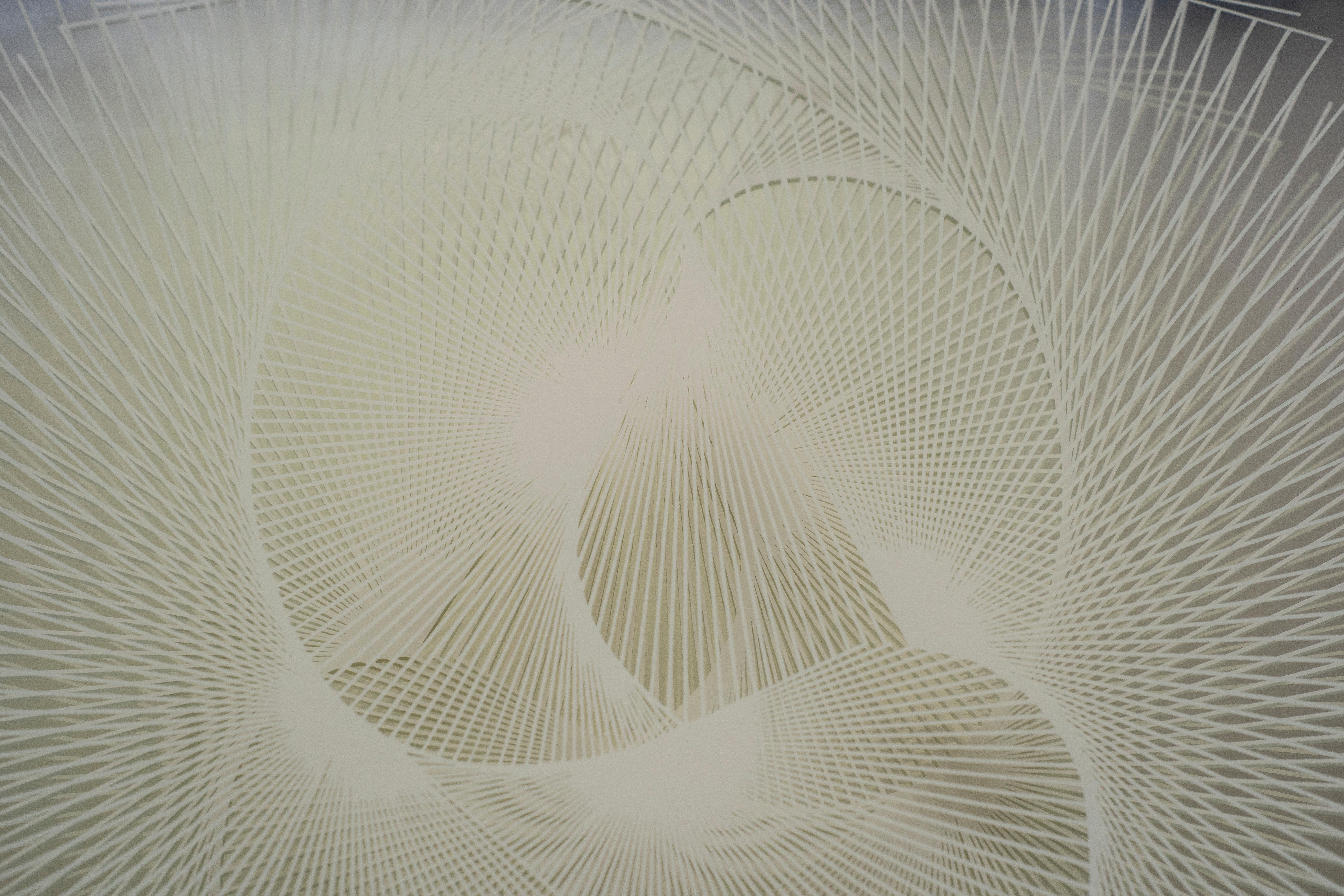 Specchio Infinity d'epoca Greg Copeland con texture a pizzo in vetro e alluminio, firmato in vendita 1