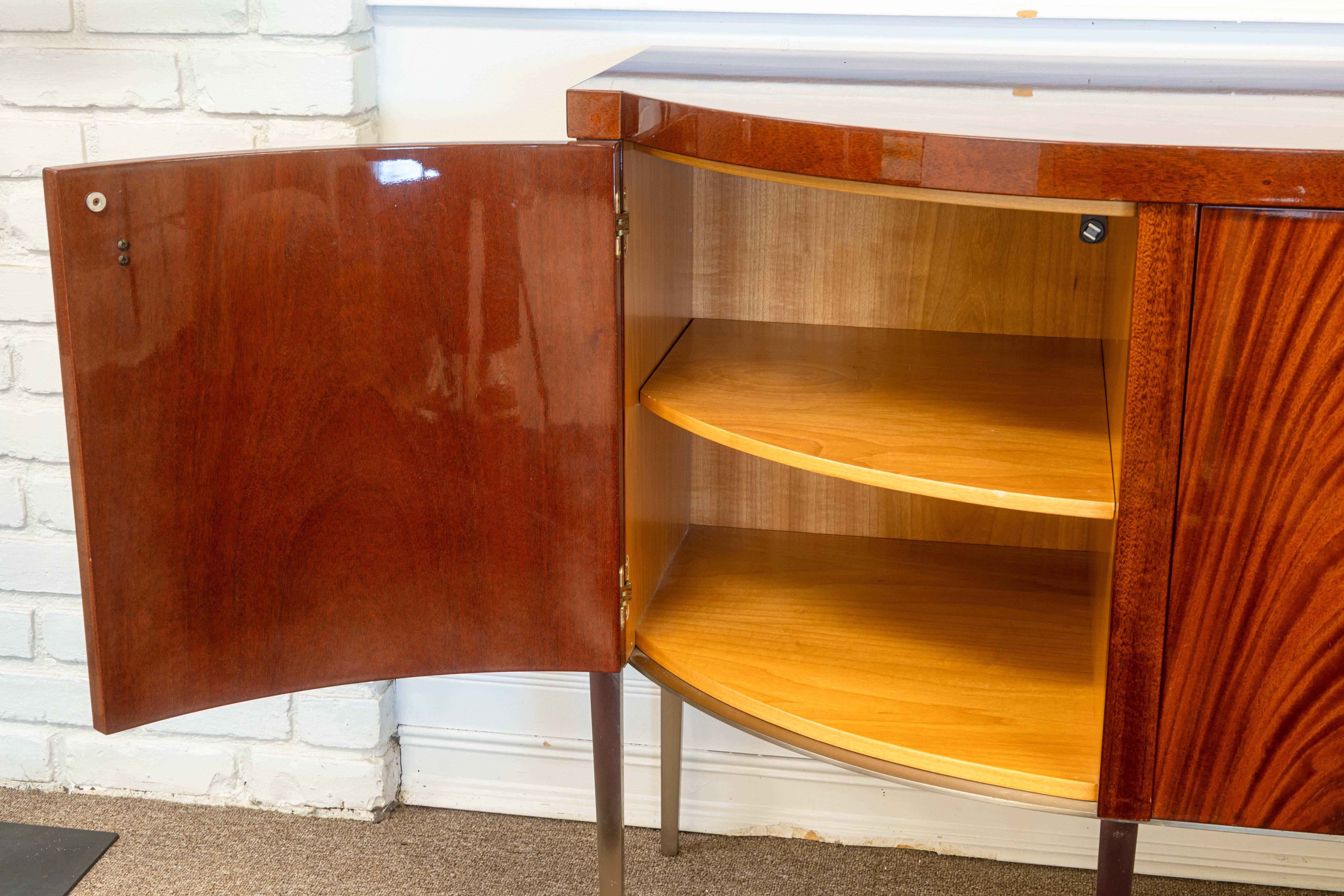 20th Century Vintage Greg Sheres Italian Mahogany Wood Verite Collection Buffet Credenza For Sale