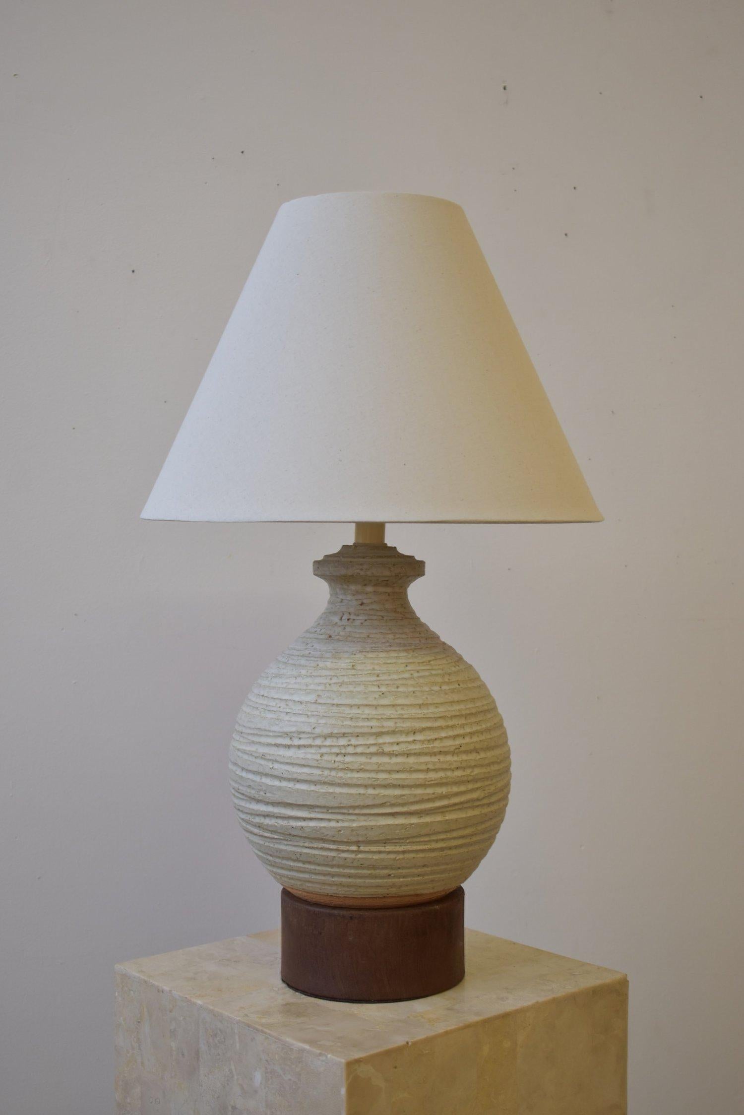 Vintage-Terrakotta-Lampe aus der griechischen Pietra-Deko-Serie von Bitossi in Greige, um 1950 (Moderne der Mitte des Jahrhunderts) im Angebot
