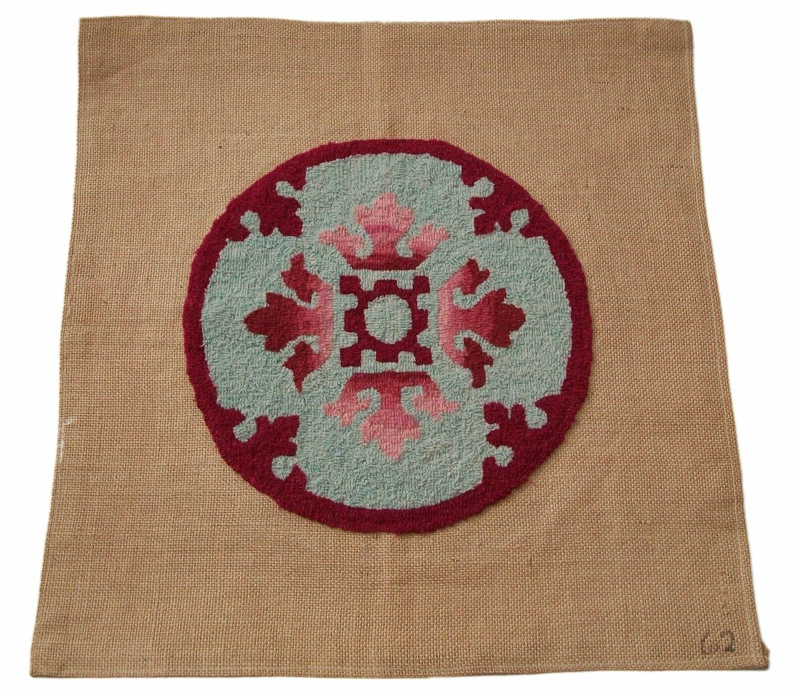 Folk Art Vintage Grenfell Type Hooked Tapestry on Burlap, Canada, Late 20th Century For Sale