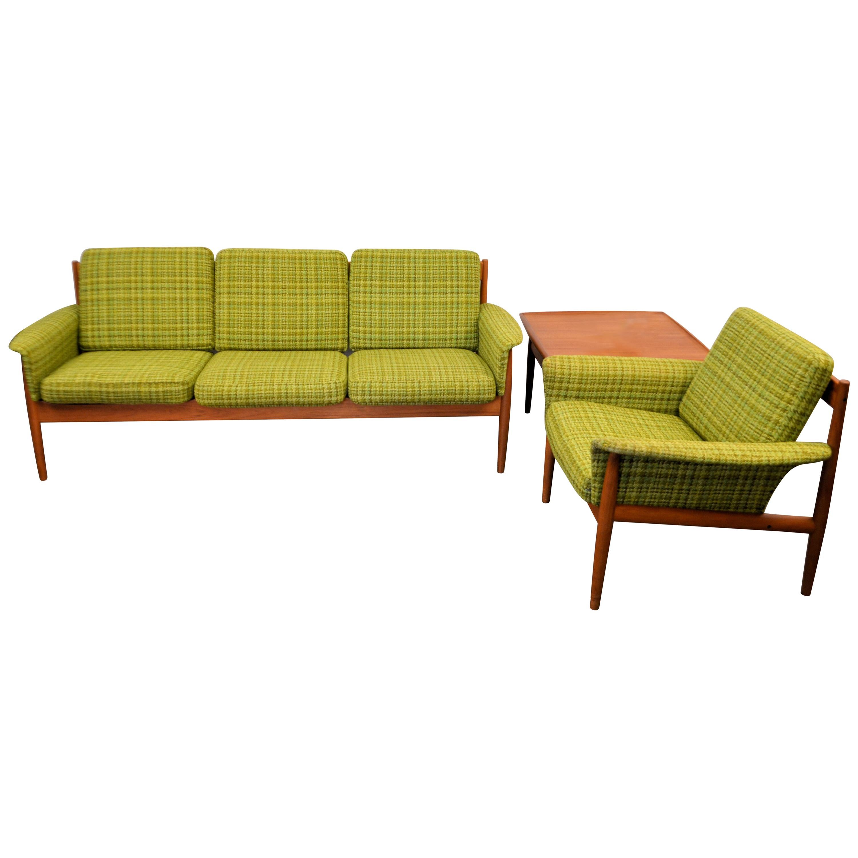 Vintage Grete Jalk Danish Design Teak Sofa Group For Sale